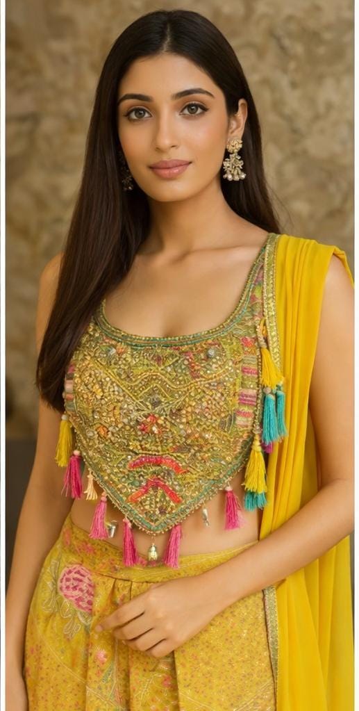 Indowestern Lemon Yellow