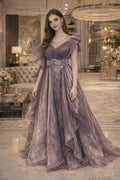 Indowestern Lavender Color Evening Gown