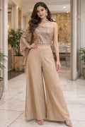 Indowestern Beige Color Top & Plazzo