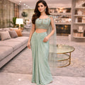 Indowestern Sea blue color Dress