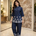 Co-ord Set Denim Fabric And Embroidery Work