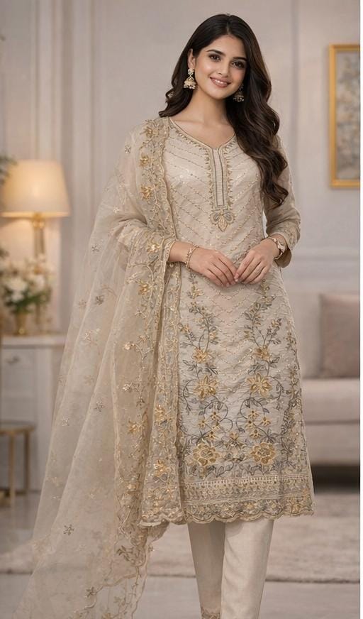Kurta Pant & Dupatta Set