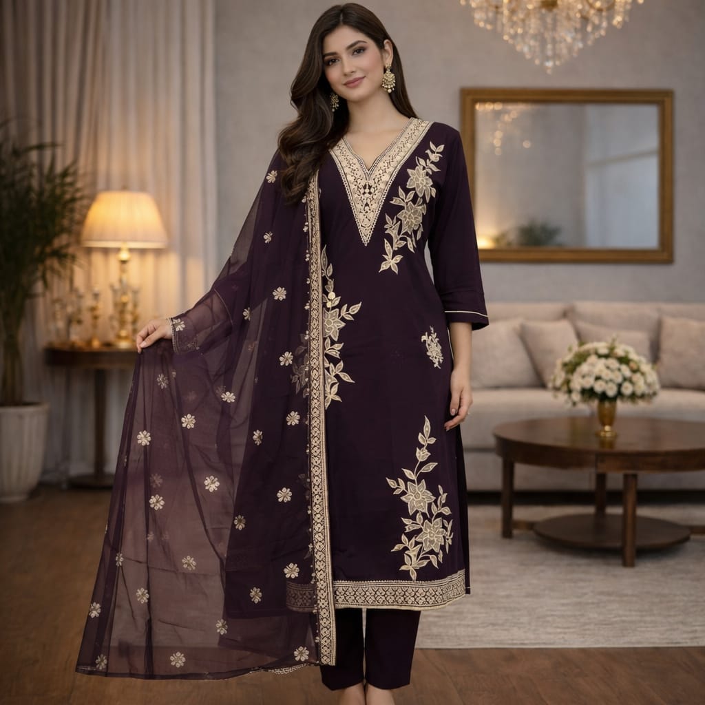 Kurta Pant & Dupatta Set