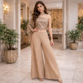 Indowestern Beige Color Top & Plazzo