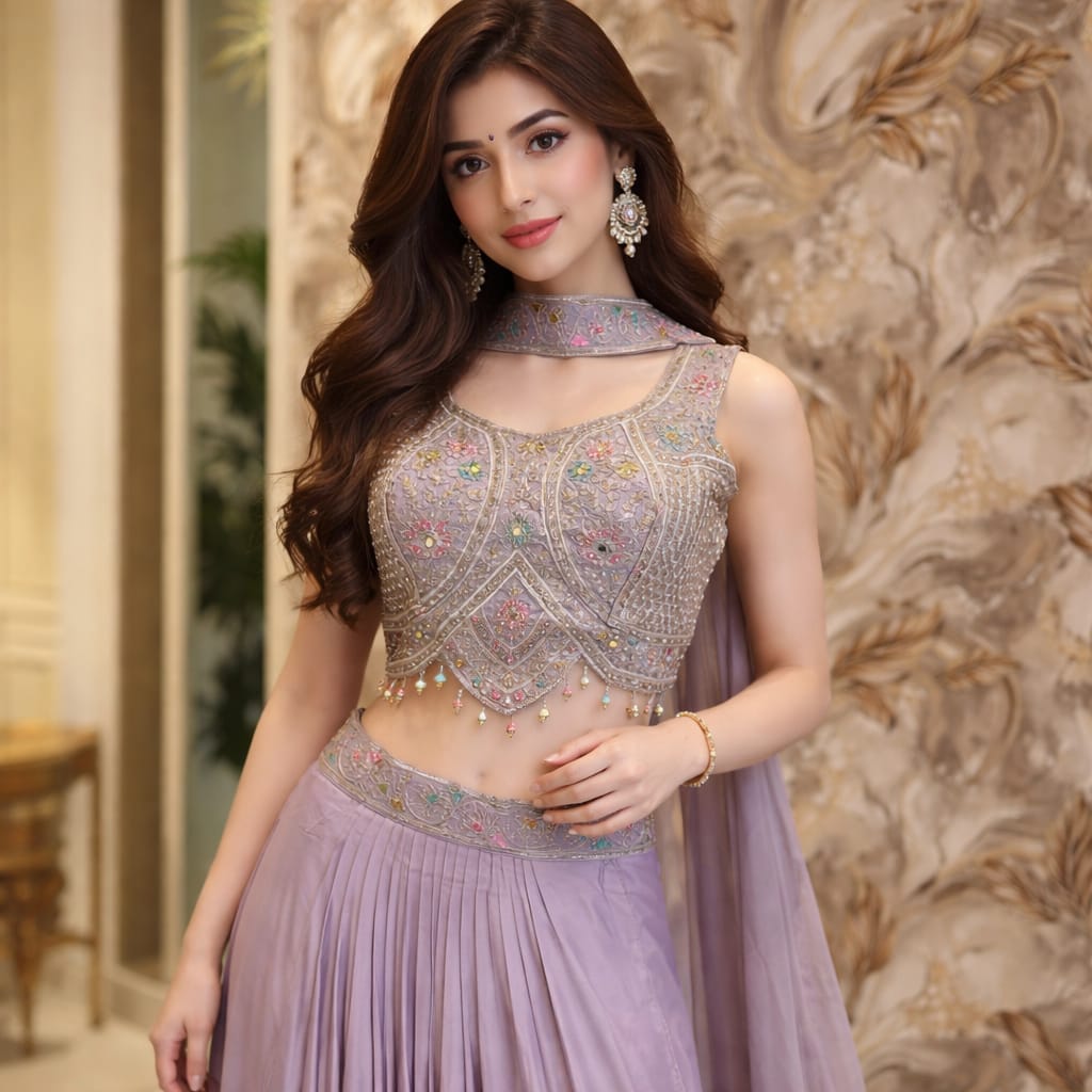 Indowestern Lavender Color Dress