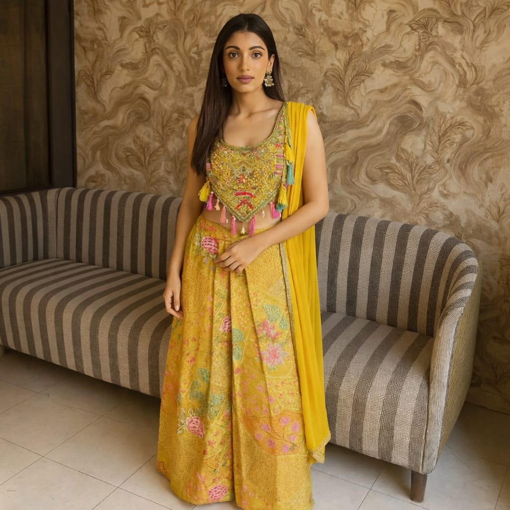 Indowestern Lemon Yellow